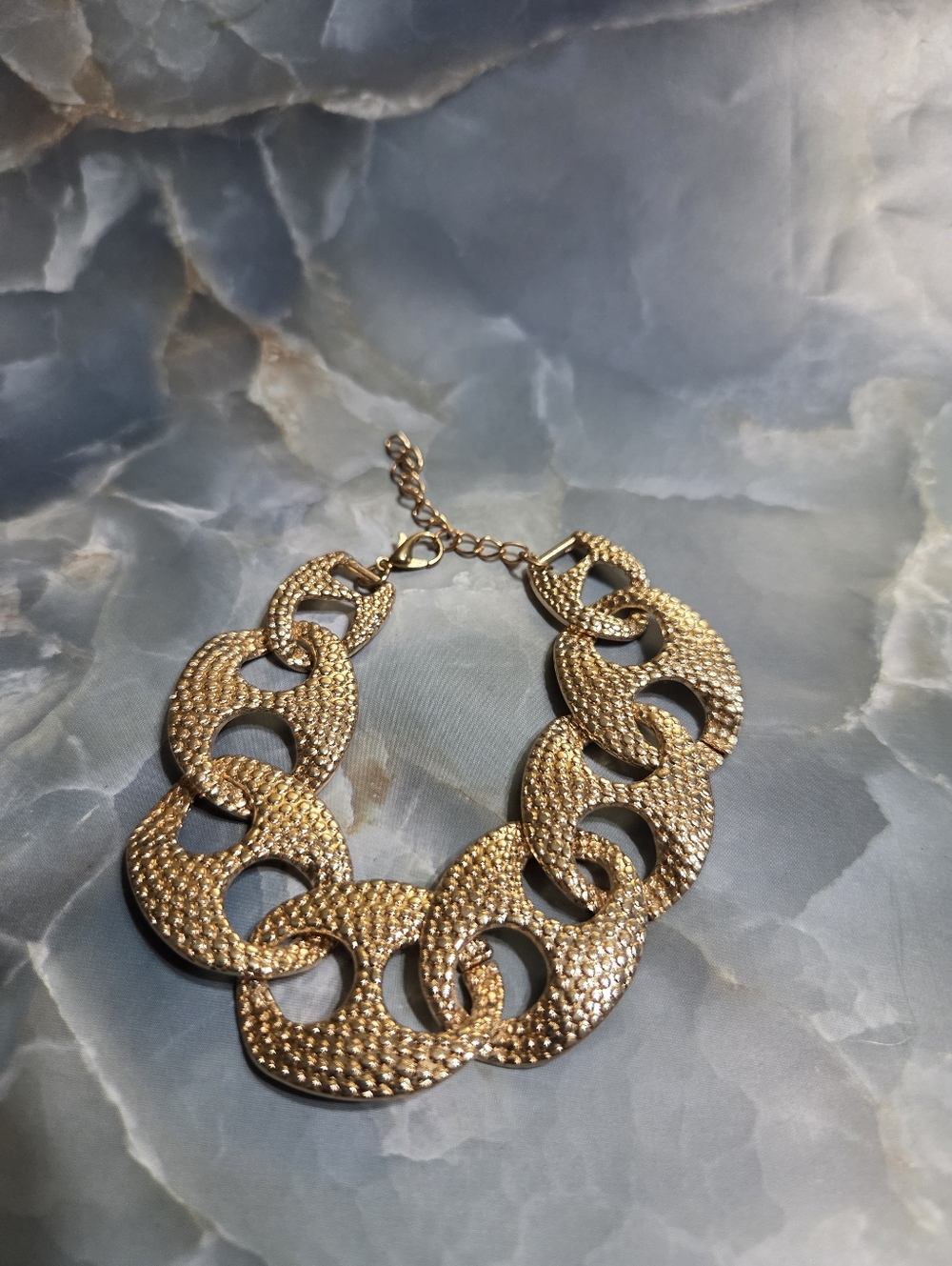 paparazzi Gold Textured Link Statement Bracelet